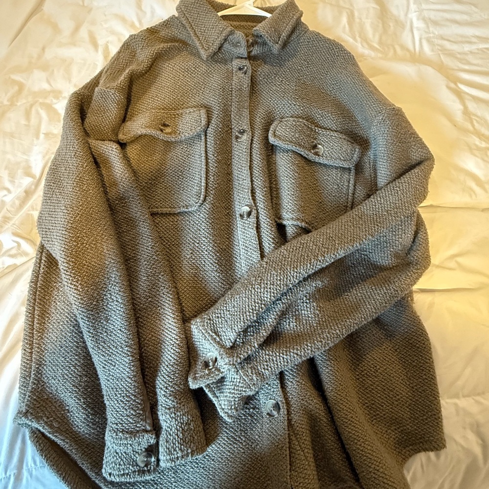 Anthropologie textured button-up cardigan jacket
